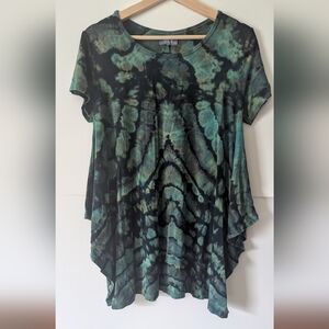 Figwood S/M Green Tie-Dye Women's Top Flowy